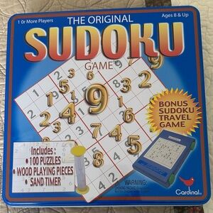 Cardinal The Original Sudoku Game - Blue Tin Includes Bonus Travel Game!